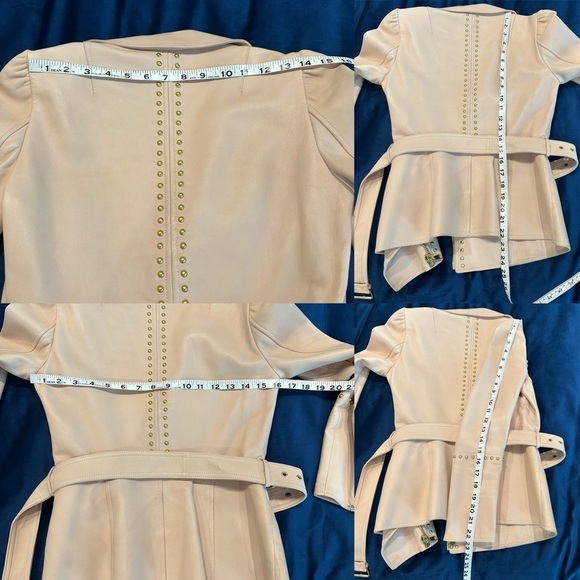 Alexander McQueen Belted Blush Leather Stud Zipper Jacket 40/S - Picture 6 of 14